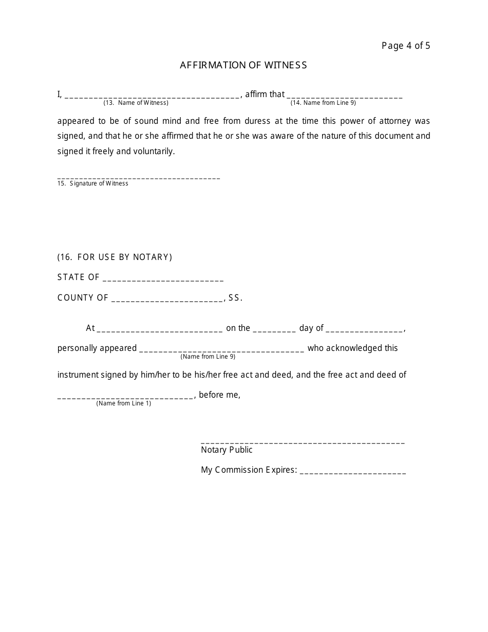 Special Power of Attorney (Use Value Appraisal Program) - Vermont, Page 4