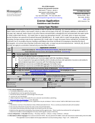 Document preview: Trades License Application Form - City of Minneapolis, Minnesota