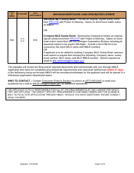 Mortgage Loan Originator License Application Form - Michigan, Page 3