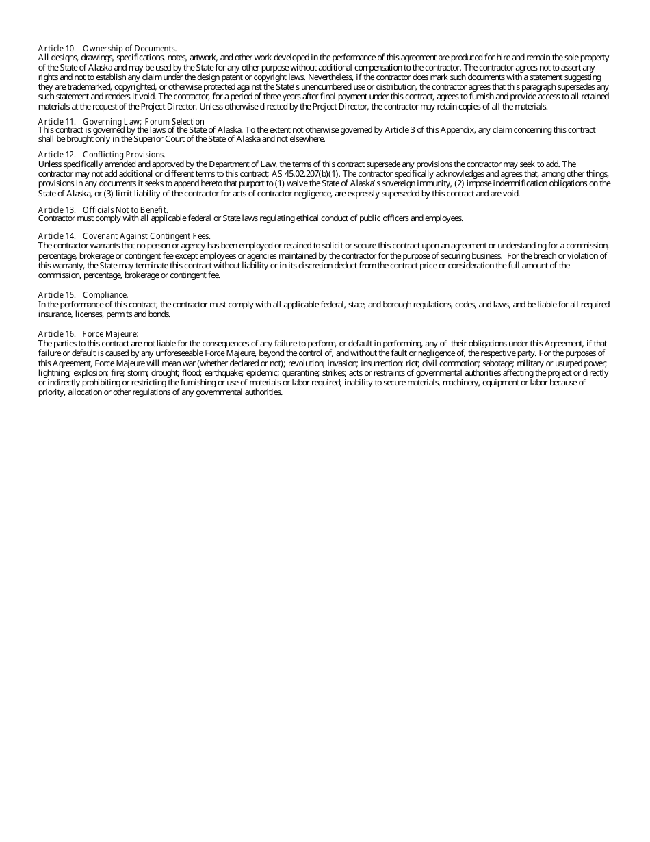 Form 02- 093 Standard Agreement Form for Professional Services - Alaska, Page 3