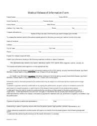 Medical Release of Information Form Download Printable PDF | Templateroller