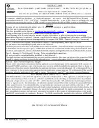 Document preview: FAA Form 8060-13 National Driver Register Records Request