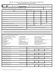 Document preview: Form DHS-3200 Report of Actual or Suspected Child Abuse or Neglect - Michigan