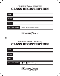 Document preview: Class Registration Form - Financial Peace University