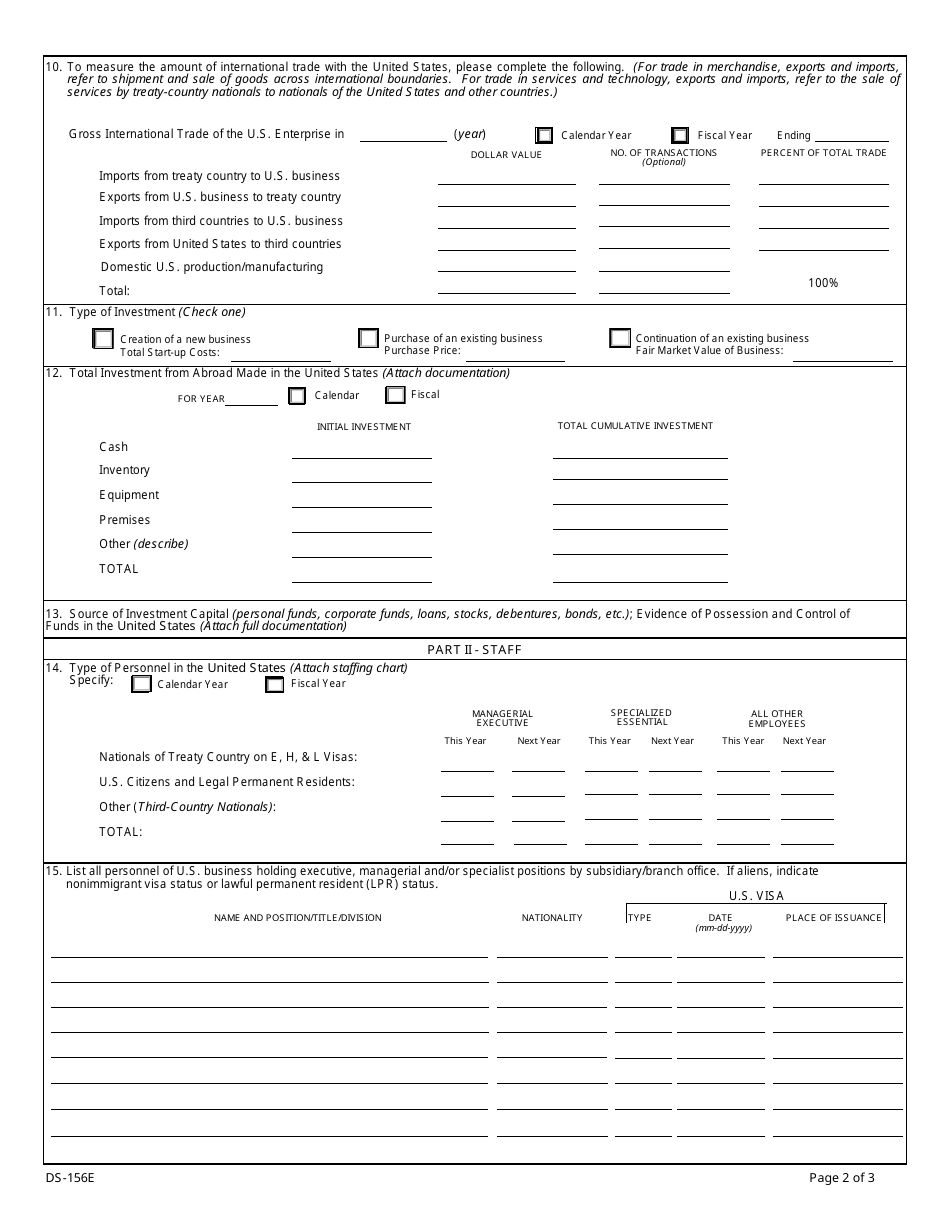 Form DS-156e - Fill Out, Sign Online And Download Fillable PDF ...