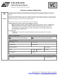 Document preview: Form MMR1010 Voluntary Caregiver Registration - Colorado