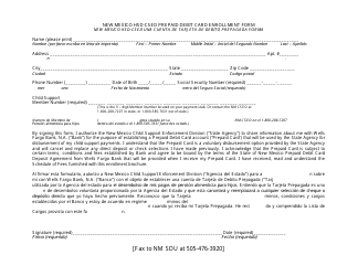 Document preview: New Mexico Hsd-Csed Prepaid Debit Card Enrollment Form - New Mexico (English/Spanish)