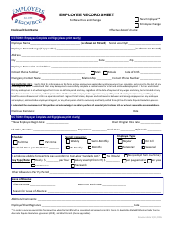Document preview: Employee Record Form - Employers Resource