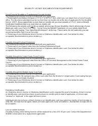 Social Security Disability Fishing or Hunting License Application Form - Oklahoma, Page 2