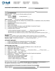Document preview: Apartment Supplemental Application Form - Hull & Company