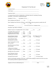 Form 3-2365 Respirator Fit Test Record Form