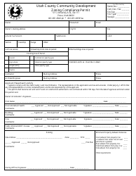 Document preview: Zoning Compliance Permit Form - Utah County, Utah