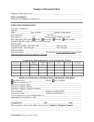 Form WAKE-DOM-13 &quot;Employer Information Sheet&quot; - North Carolina