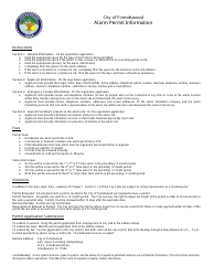 Alarm Permit Application Form - CIty of Friendswood, Texas, Page 2