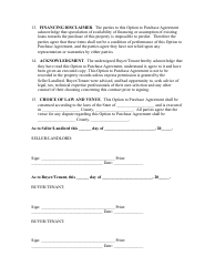 Lease to Purchase Option Agreement Form, Page 3