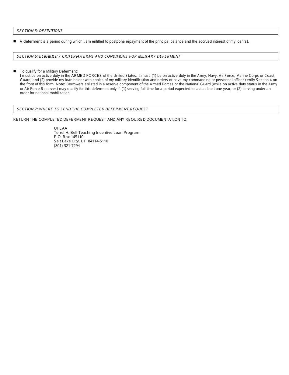 Military Deferment Request Form - Fill Out, Sign Online and Download ...