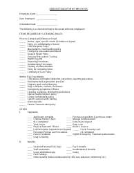 Montana New Employee Orientation Checklist - Sample Download Printable ...