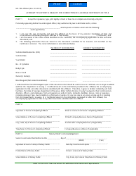 Form MV-18A Affidavit to Support a Request for Correction of a Georgia Certificate of Title - Georgia (United States)