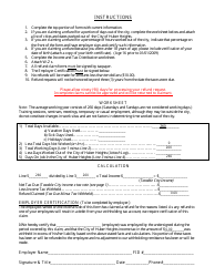 Income Tax Refund Claim Form - Huber Heights, Ohio, Page 2