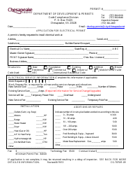 Document preview: Form CG-7075 Application for Electrical Permit - City of Chesapeake, Virginia