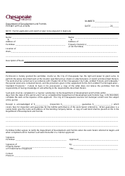 Document preview: Permit Application Form - City of Chesapeake, Virginia