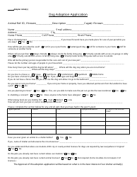 Document preview: Dog Adoption Application Form - Chesapeake Animal Services - Virginia