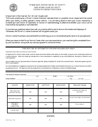 Document preview: Form SF-0257 Vision Examination Form - Tennessee