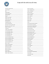 Document preview: Vehicle Tag Receipt Spreadsheet - Louisiana