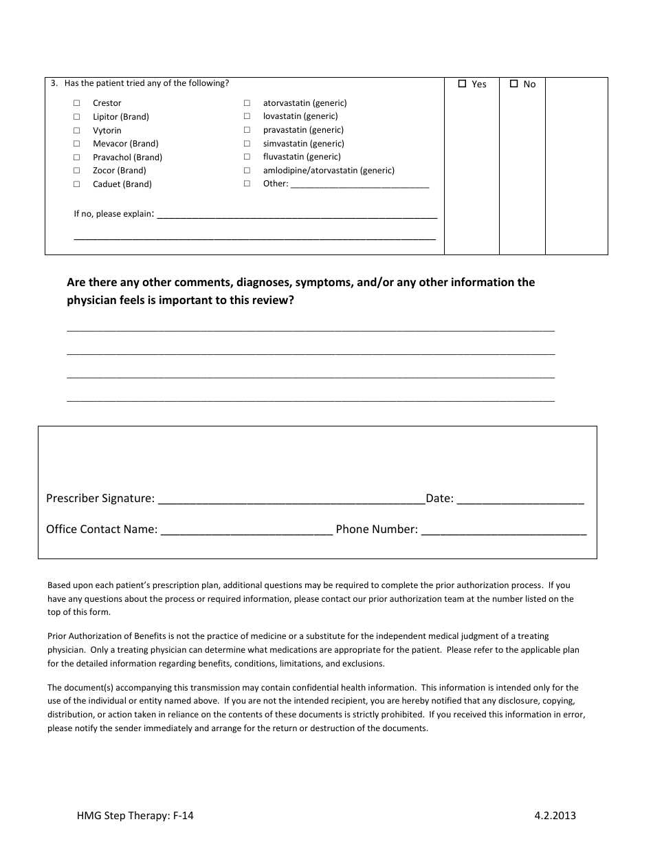 form-f14-download-printable-pdf-or-fill-online-prior-authorization-form-hmg-step-therapy