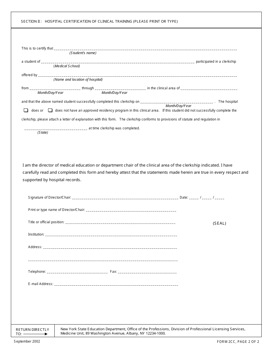 Form 2cc - Fill Out, Sign Online and Download Printable PDF, New York ...