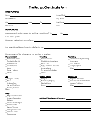 Document preview: Client Intake Form - the Retreat Durham