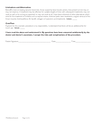 Botox Therapy Consent Form - Arnot Health, Page 2
