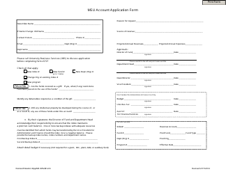 Document preview: Account Application Form - Msu