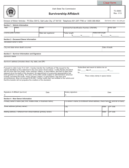 Form TC-569C  Printable Pdf