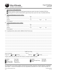 Document preview: Form TRT/DOC/00253A Fact Finding Application - City of Phoenix, Arizona