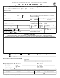 Document preview: Form LB-0610 Job Order Transmittal - Tennessee