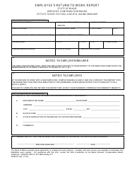 Form WCB-231 &quot;Employee's Return to Work Report&quot; - Maine
