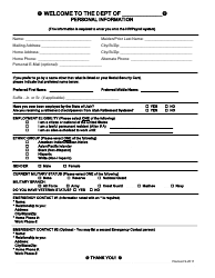 Document preview: Personal Information Form - Utah