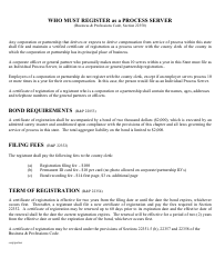 Certificate of Registration as a Process Server Corporation or Partnership - County of Yolo, California, Page 2