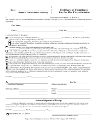 Certificate of Compliance for Pro Hac Vice Admission - Oregon, Page 2