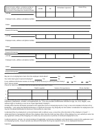Job Application Form, Page 2