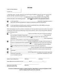 Summons and Return of Service Form - New Mexico, Page 2