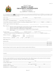 Project Crash Treatment Information Form - Vermont