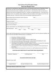 Document preview: DA Form 22 Classroom Request Form - Fort Jackson Army Education Center