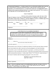 San Joaquin County California Mail Application for Certified Copy of