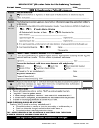 Form 111913 Nevada Polst (Physician Order for Life-Sustaining Treatment) - Nevada, Page 2