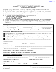 Form 105 Request for Qualified Medical Evaluator Panel - California