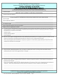 DFS Form 3160-0024 Carrier Response to Petition for Resolution of Reimbursement Dispute - Florida