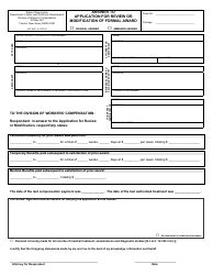Form WC-369 &quot;Answer to Application for Review or Modification of Formal Award&quot; - New Jersey