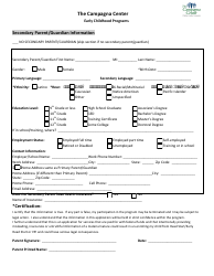 Early Childhood Programs Application Form - Campagna Center, Page 2